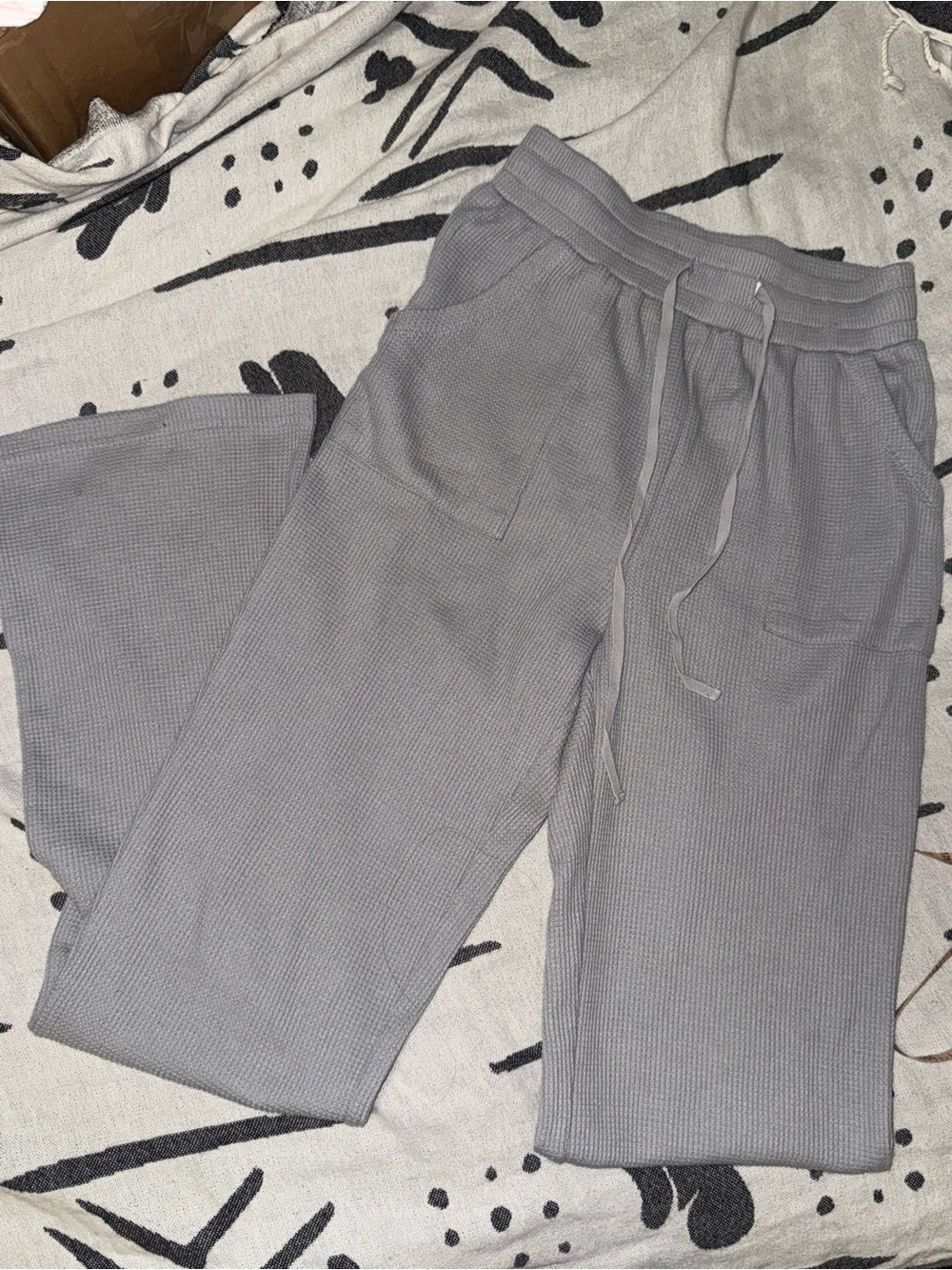painted threads Light Gray Waffle Knit Drawstring Joggers